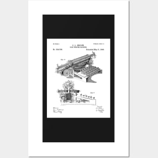 Typewriter Patent - Editor Writer Home Office Decor Art - White Posters and Art